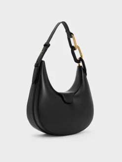 Kora Metallic-Accent Moon Bag