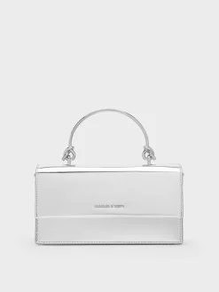 Kristine Metallic Sculptural-Handle Long Wallet