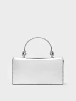 Kristine Metallic Sculptural-Handle Long Wallet