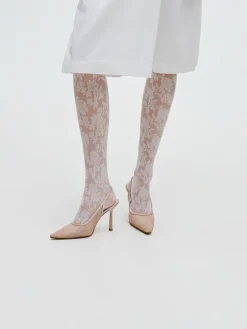 Lace & Satin Slingback Pumps