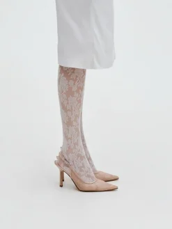 Lace & Satin Slingback Pumps