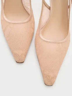 Lace & Satin Slingback Pumps