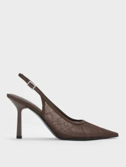 Lace & Satin Slingback Pumps