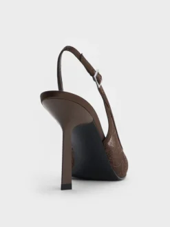 Lace & Satin Slingback Pumps