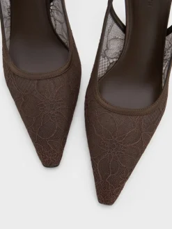 Lace & Satin Slingback Pumps