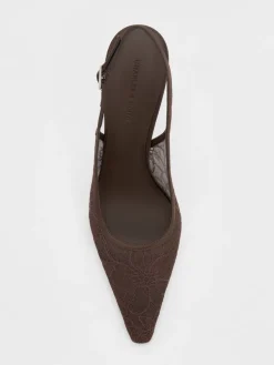 Lace & Satin Slingback Pumps