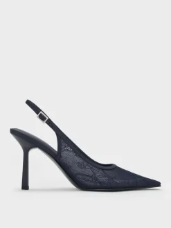 Lace & Satin Slingback Pumps