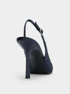 Lace & Satin Slingback Pumps