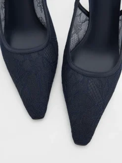 Lace & Satin Slingback Pumps