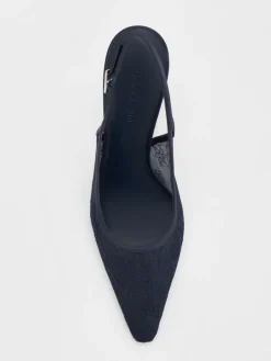 Lace & Satin Slingback Pumps