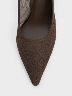 Lace & Satin Stiletto Pumps