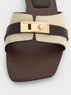 Lando Canvas Belted Slide Sandals