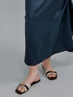 Lando Canvas Belted Slide Sandals
