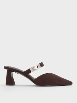 Lando Faux Suede Heeled Mules