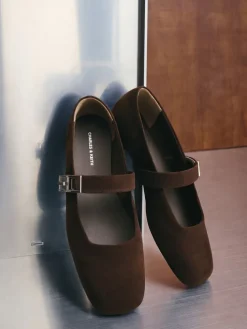 Lando Faux Suede Mary Jane Flats