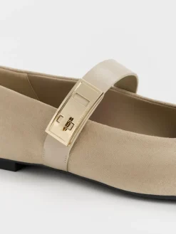 Lando Faux Suede Mary Jane Flats