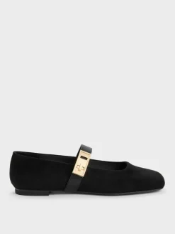Lando Faux Suede Mary Jane Flats