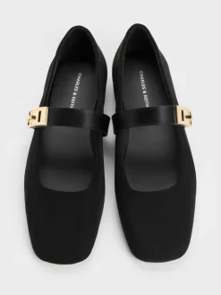 Lando Faux Suede Mary Jane Flats
