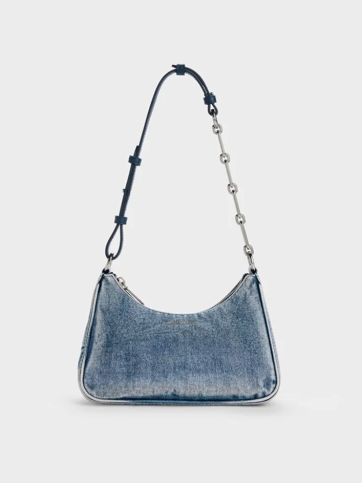 Lane Denim Chain-Strap Shoulder Bag