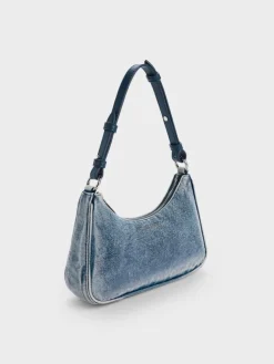 Lane Denim Chain-Strap Shoulder Bag