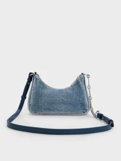 Lane Denim Chain-Strap Shoulder Bag