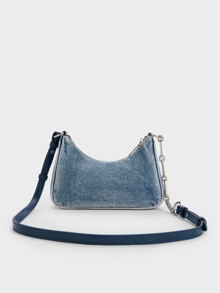 Lane Denim Chain-Strap Shoulder Bag