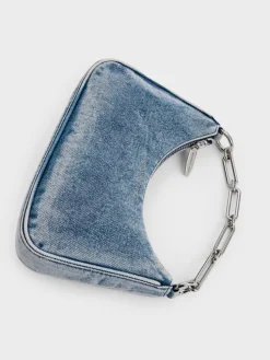 Lane Denim Chain-Strap Shoulder Bag