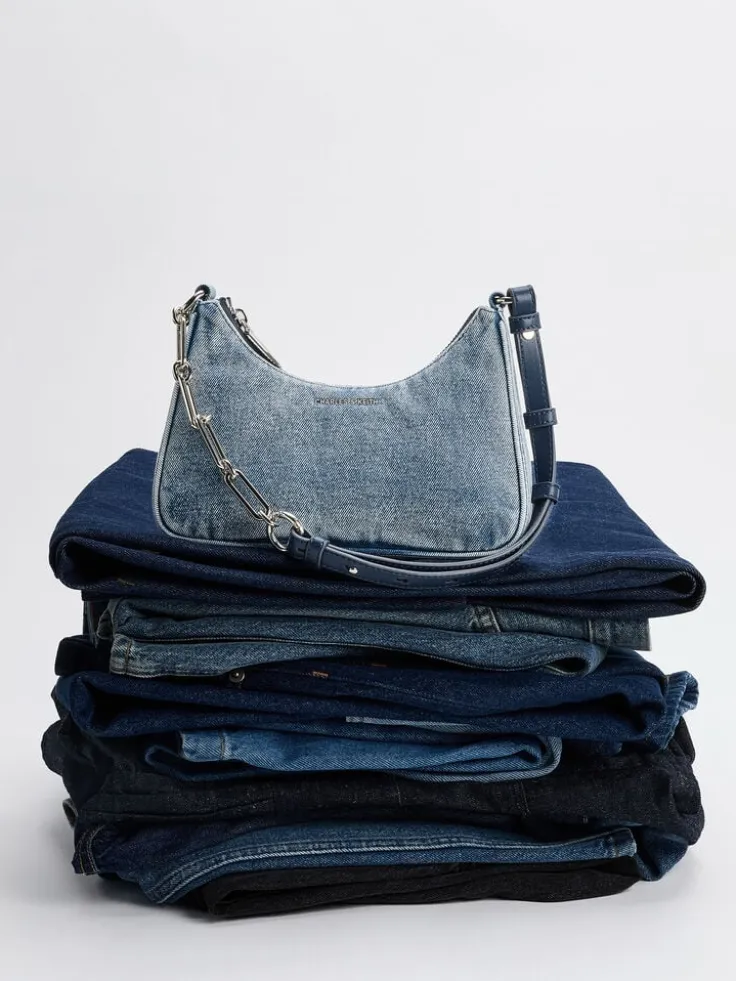 Lane Denim Chain-Strap Shoulder Bag