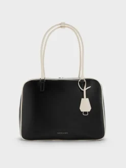 Large Sianna Two-Tone Bowling Bag