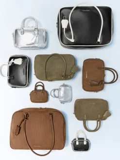 Large Sianna Two-Tone Bowling Bag
