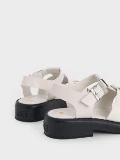 Leather Caged Sandals