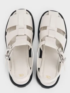 Leather Caged Sandals