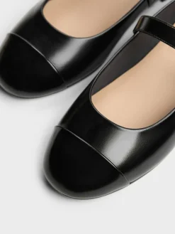 Leather Cap-Toe Mary Janes