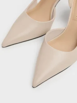 Leather Pointed D'Orsay Stilettos
