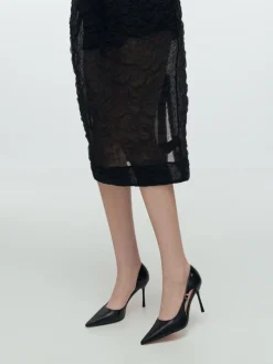 Leather Pointed D'Orsay Stilettos