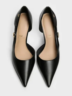 Leather Pointed D'Orsay Stilettos