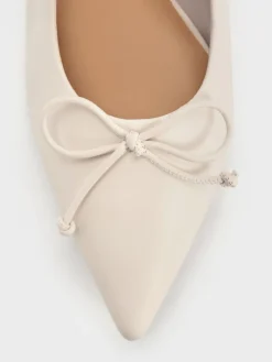 Leather Ruched Pointed Kitten Heels
