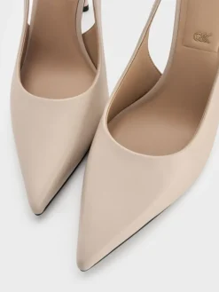 Leather Slingback Stiletto Pumps