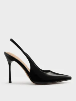 Leather Slingback Stiletto Pumps
