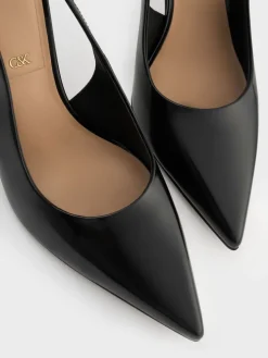 Leather Slingback Stiletto Pumps