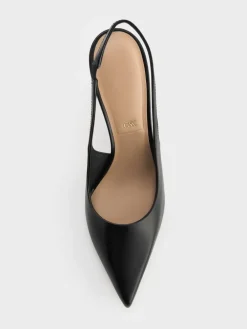 Leather Slingback Stiletto Pumps