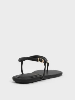 Leather T-Bar Thong Sandals