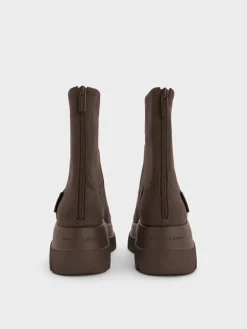 Leoi Faux Suede Chunky Ankle Boots