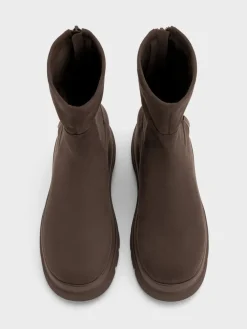 Leoi Faux Suede Chunky Ankle Boots
