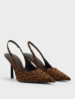 Leopard-Print Pointed Slingback Pumps