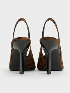 Leopard-Print Pointed Slingback Pumps