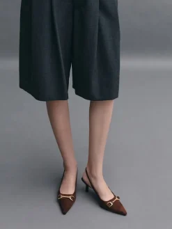 Leslie Faux Suede Slingback Pumps