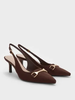 Leslie Faux Suede Slingback Pumps