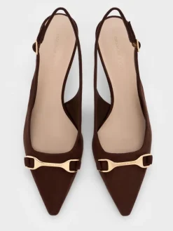 Leslie Faux Suede Slingback Pumps