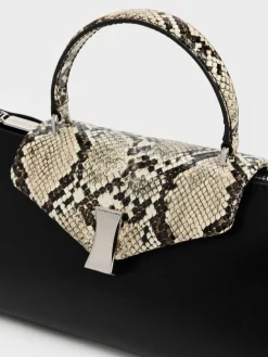 Lilibet Snake-Print Elongated Top Handle Bag